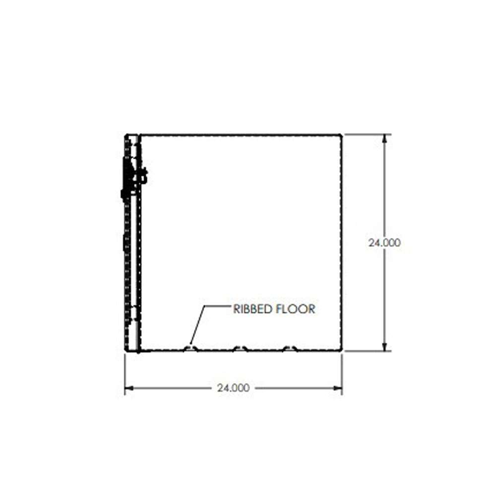 60"L x 24"H x 24"D Aluminum Box with Single Door and Lanyard Hinges