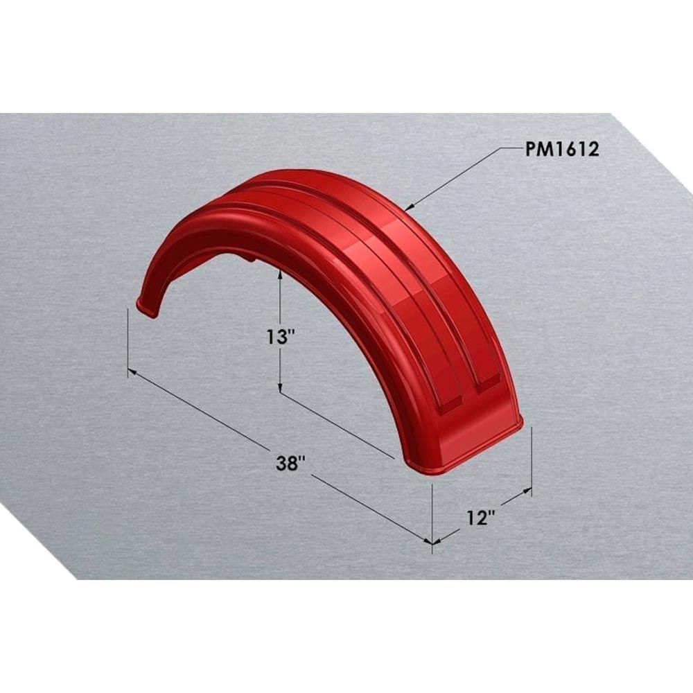 Liquid Platium 12"W Poly Lift Axle Fender