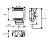 4-1/2" Square 5 LED Work Light with Heated Lens