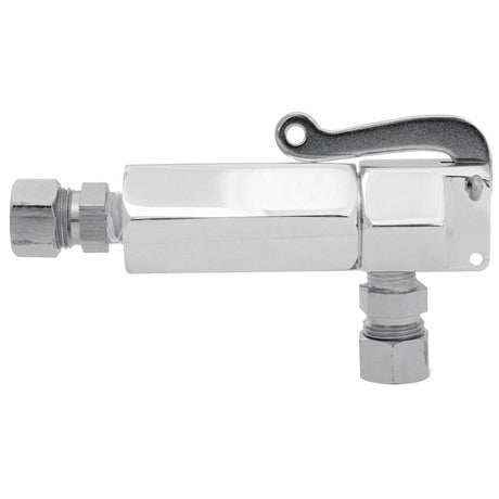 Chrome brass valve, close-up
