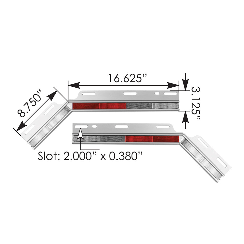 Top Reflector Mud Flap Angled Plate Set