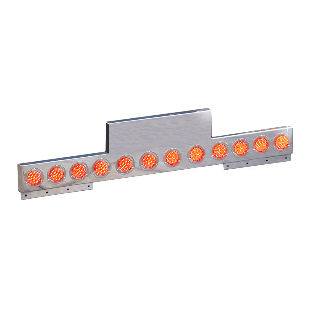 94" x 8" One-Piece Rear Upside Down T-Bar with Twelve 4" Light Cutouts