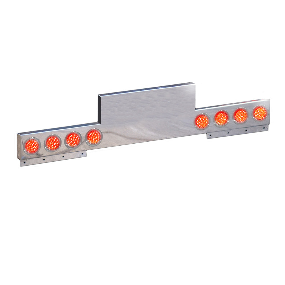 94" x 8" One-Piece Rear Upside Down T-Bar with Eight 4'' Light Cutouts
