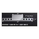 94" x 8" One-Piece Rear Upside Down T-Bar with Eight 4'' Light Cutouts