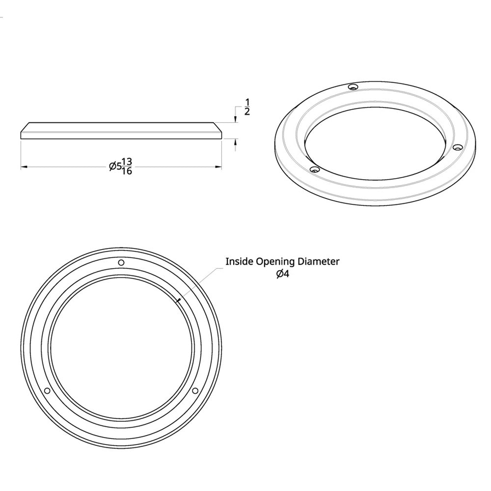 4" Chrome Plastic Light Bezel 3 Hole with SS Screws