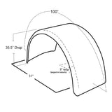 100" 304 Stainless Steel Ultimate Low Single Axle Fenders with Mounting Kit