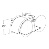 68" 430 Stainless Steel Half Tandem Fenders with Mounting Kit