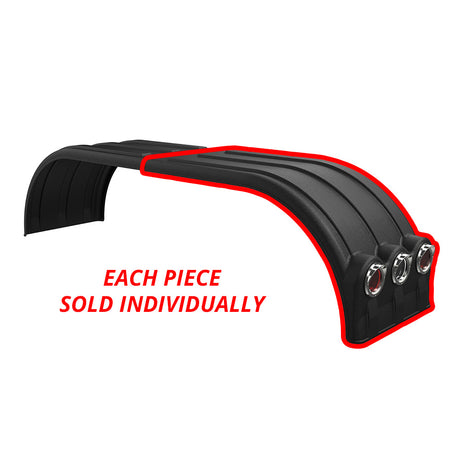 53" Black poly brute MIN900 full fender with lightbox