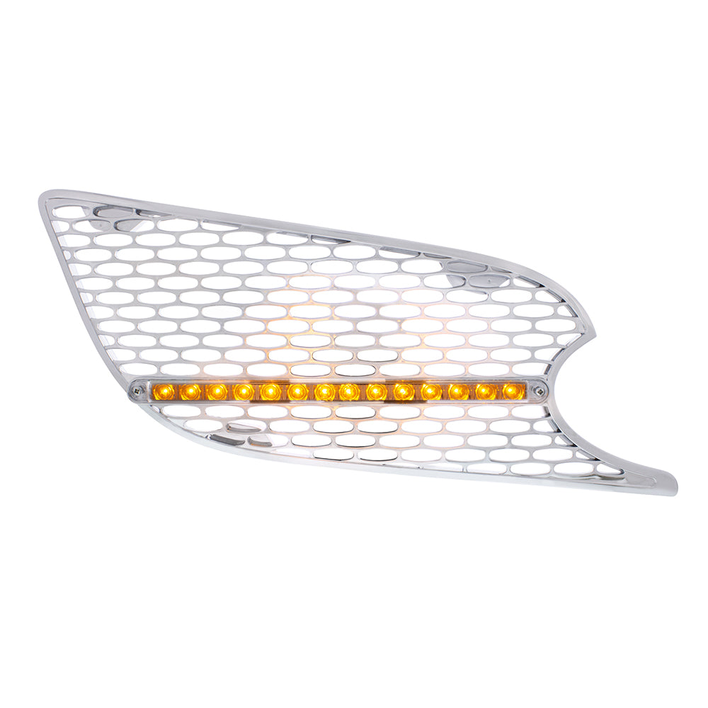 Peterbilt 579 Chrome Intake Screen with 14 Amber LED Light Bar