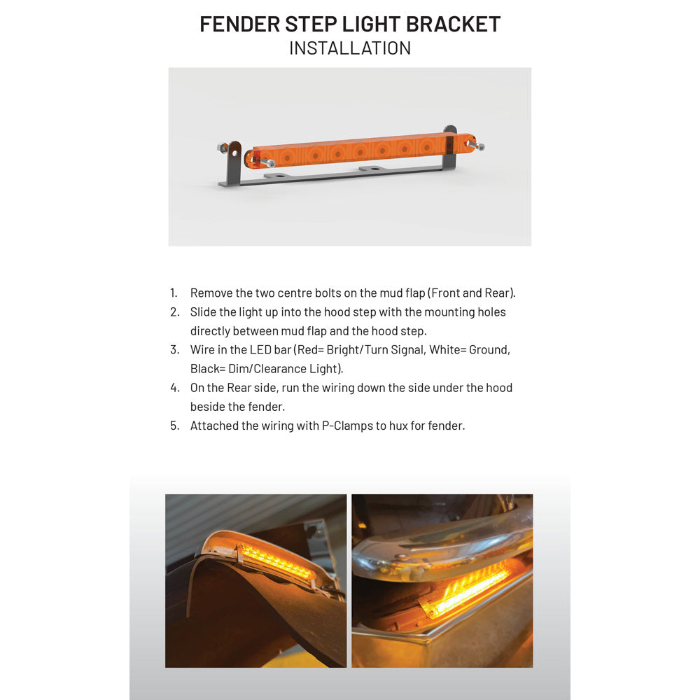 Peterbilt Fender Step Light and Bracket
