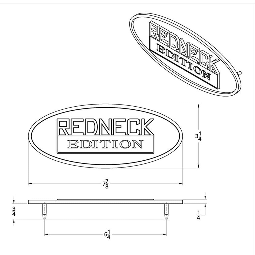 Redneck Edition Oval Accent Emblem