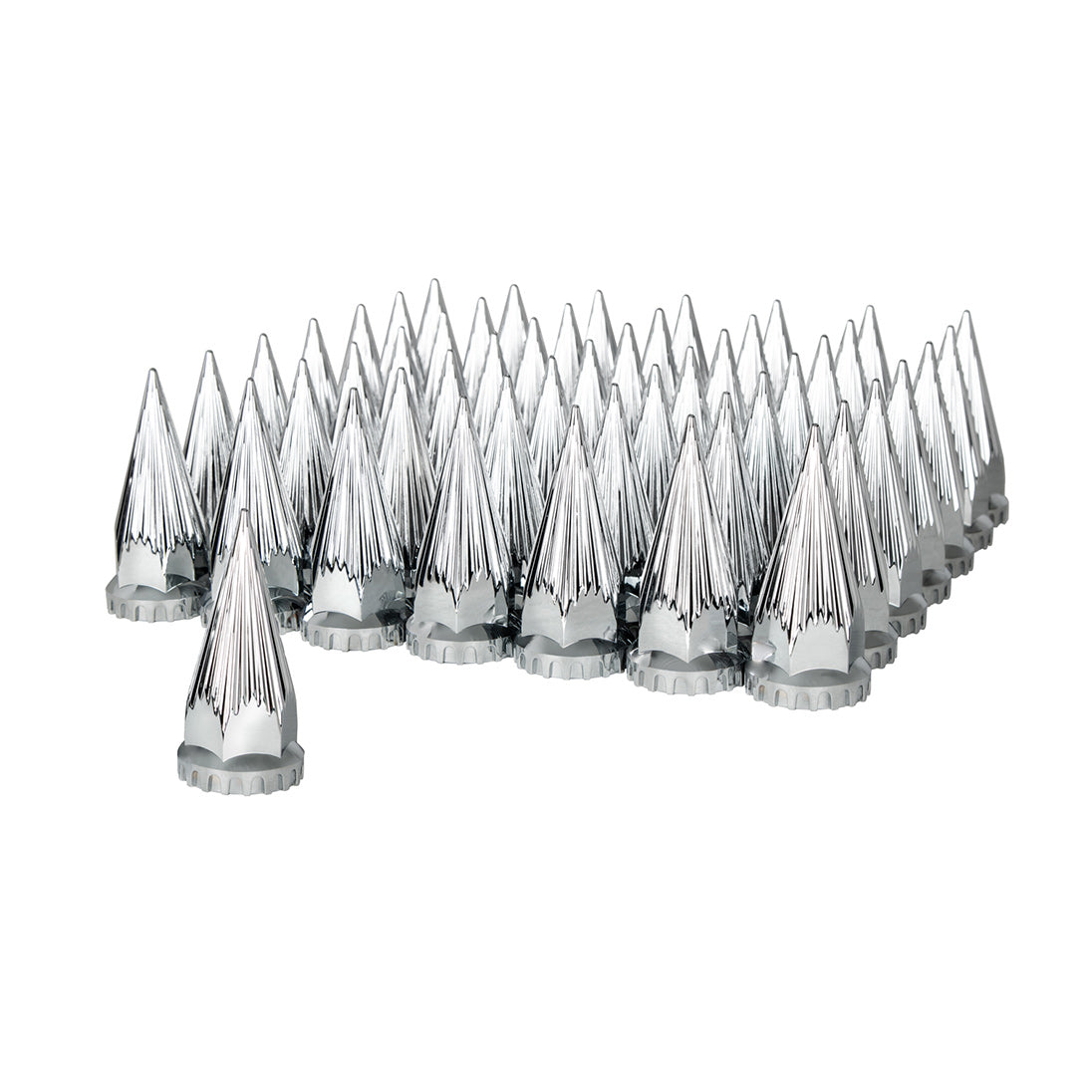 33mm x 4-3/4" Chrome Plastic Spike Razor Nut Cover - Thread On 60PK