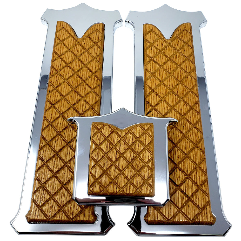 Peterbilt 3-Piece Diamond Gold Oak Pedal Set