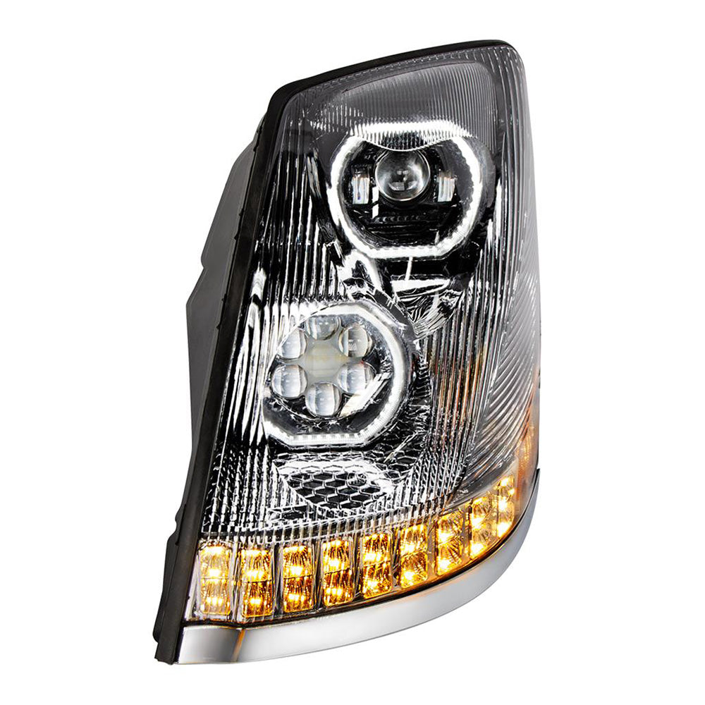 Volvo VN, VNL 2003-2017 Black Inner Housing 10 LED Headlights