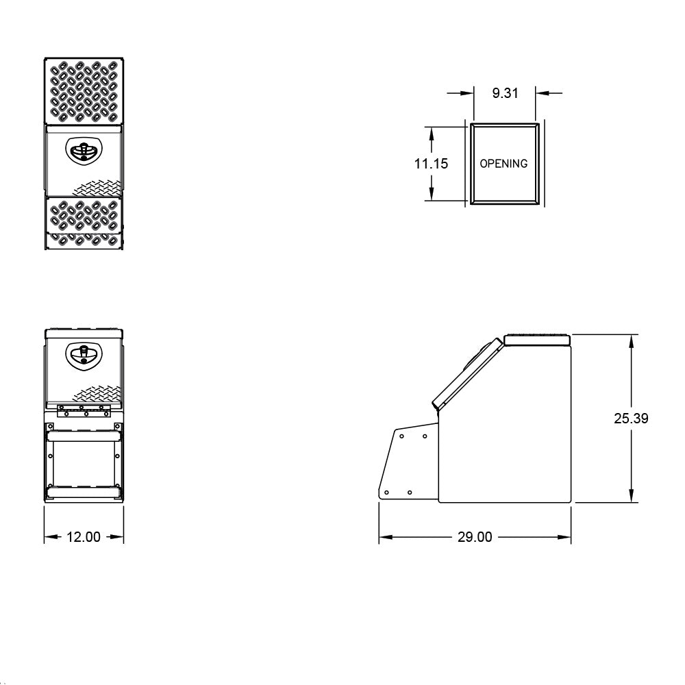 12" Aluminum Step Box with Diamond Plate Door and Steps