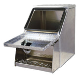 24" Aluminum Step Box with Diamond Plate Door and Steps