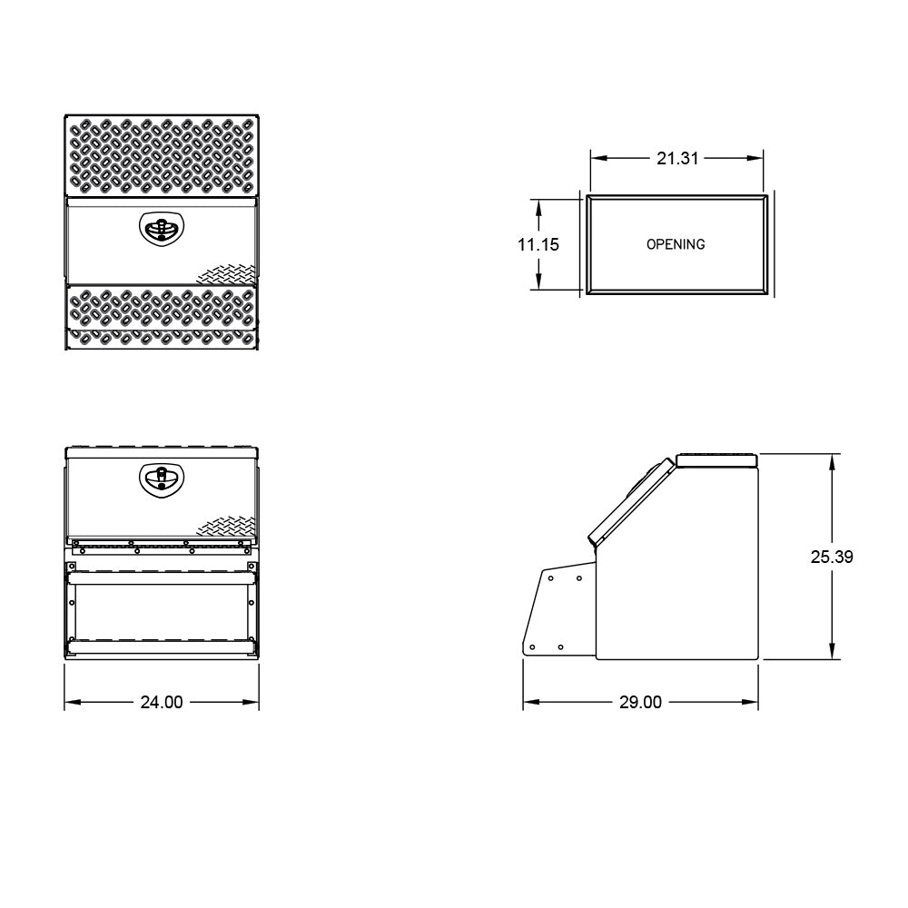 24" Aluminum Step Box with Diamond Plate Door and Steps