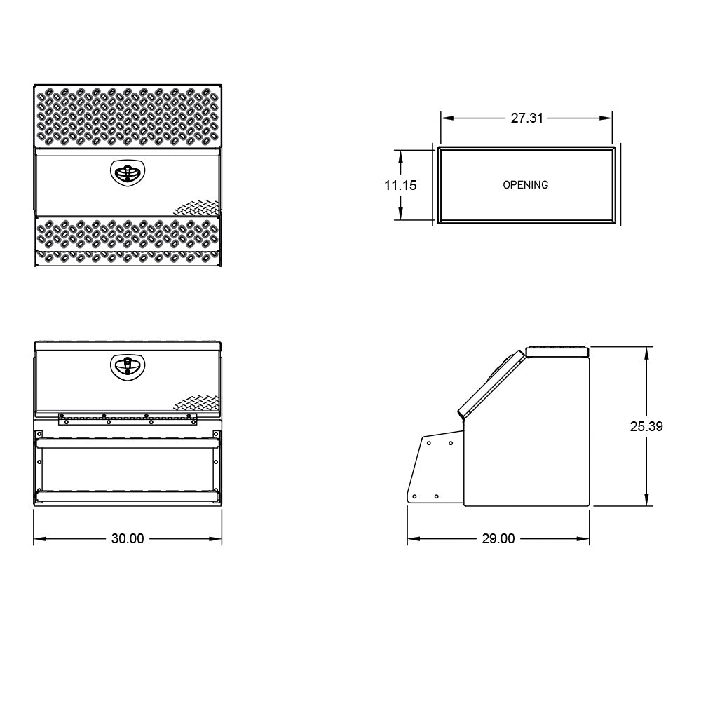 30" Aluminum Step Box with Diamond Plate Door and Steps