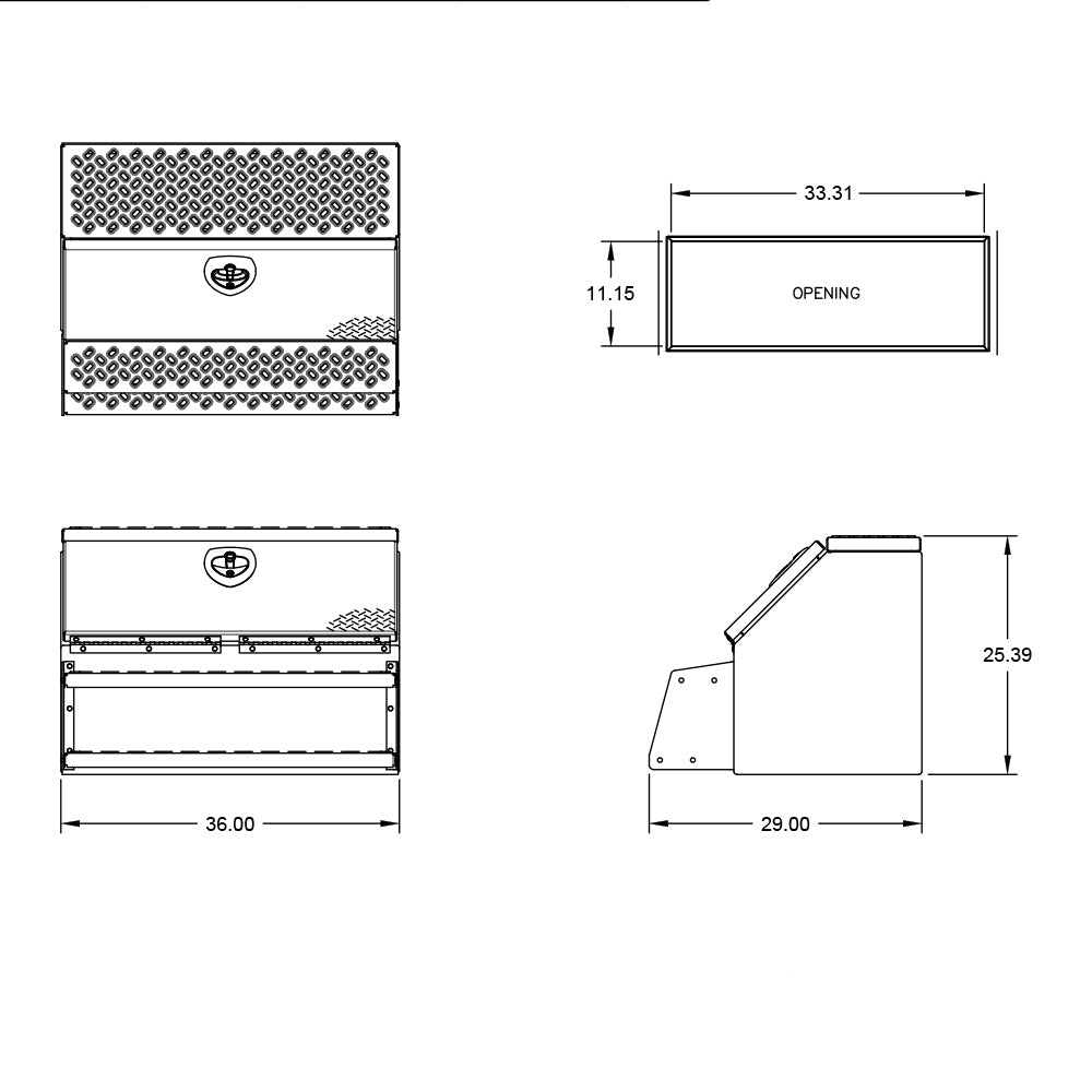 36" Aluminum Step Box with Diamond Plate Door and Steps