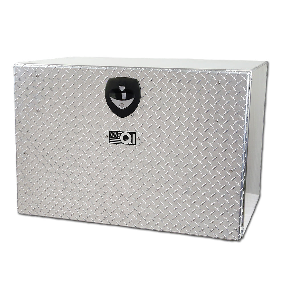18" X 18" x 36" aluminum box with single drop door with lanyard