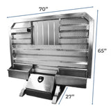 65" x 70" Cab Rack with Jail Bar Window, 2 Chain Hangers, 2 Chain Trays, and Base Box