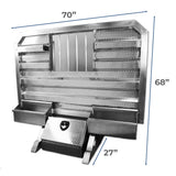 68" x 70" Cab Rack with Jail Bar Window, 2 Chain Hangers, 2 Chain Trays, and Base Box