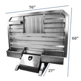 68" x 76" Cab Rack with Jail Bar Window, 2 Chain Hangers, 2 Chain Trays, and Base Box