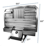 68" x 80" Cab Rack with Jail Bar Window, 2 Chain Hangers, 2 Chain Trays, and Base Box