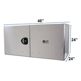 24" x 24" x 48" Aluminum Box with Diamond Barn Doors with Gas Shocks, Driver Side