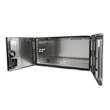 24" x 24" x 48" Aluminum Box with Diamond Barn Doors with Gas Shocks, Driver Side