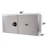 24" x 24" x 60" Aluminum Box with Diamond Barn Doors with Gas Shocks, Driver Side