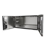 24" x 24" x 72" Aluminum Box with Polished Barn Doors with Gas Shocks - Driver Side