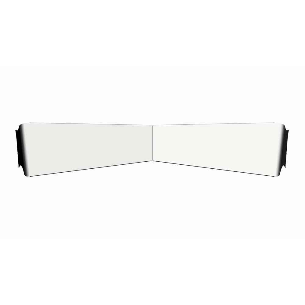 Peterbilt 379, 388, 389 Chrome Plated Stainless Steel 12" to 8" Reverse Bowtie Visor