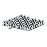 33mm Chrome Plastic Bullet Nut Covers with Flange - Push On 60PK