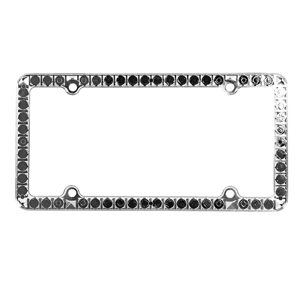 Chrome Plated License Plate Frame with Crystal Jewels