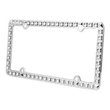 Chrome Plated License Plate Frame with Crystal Jewels
