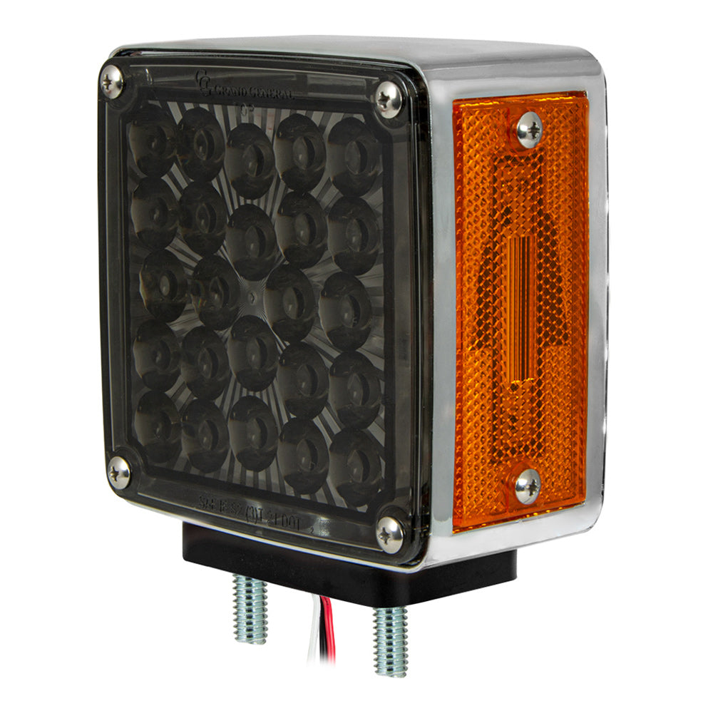 4-1/2" Pearl Double Face LED Pedestal Light with Smoke Lens - Drivers Side