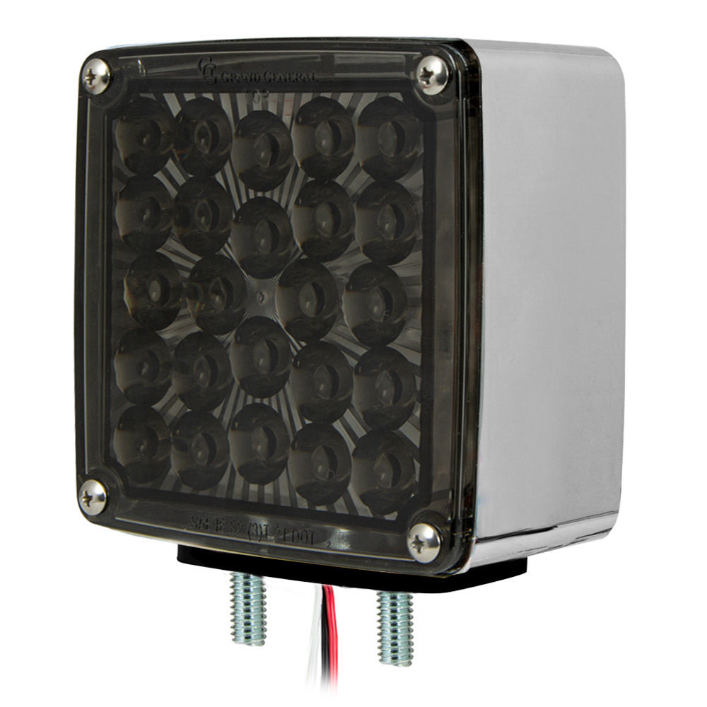 4-1/2" Pearl Double Face LED Pedestal Light with Smoke Lens - Drivers Side