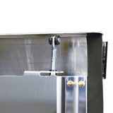 24" x 24" x 72" Aluminum Box with Polished Barn Doors with Gas Shocks - Passenger Side