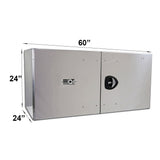 24" x 24" x 60" Aluminum Box with Diamond Barn Doors with Gas Shocks, Passenger Side