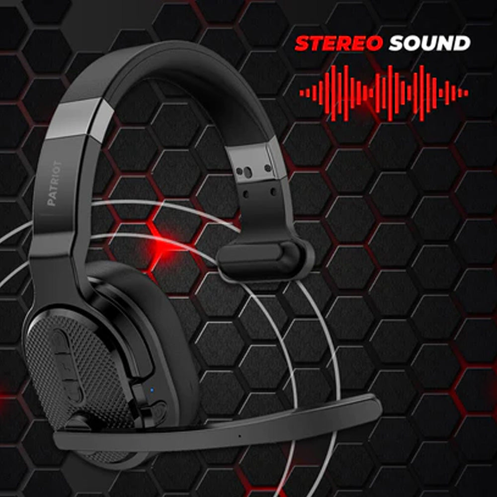 Patriot Convertible Bluetooth Single or Dual Ear Stereo Noise Canceling Headset