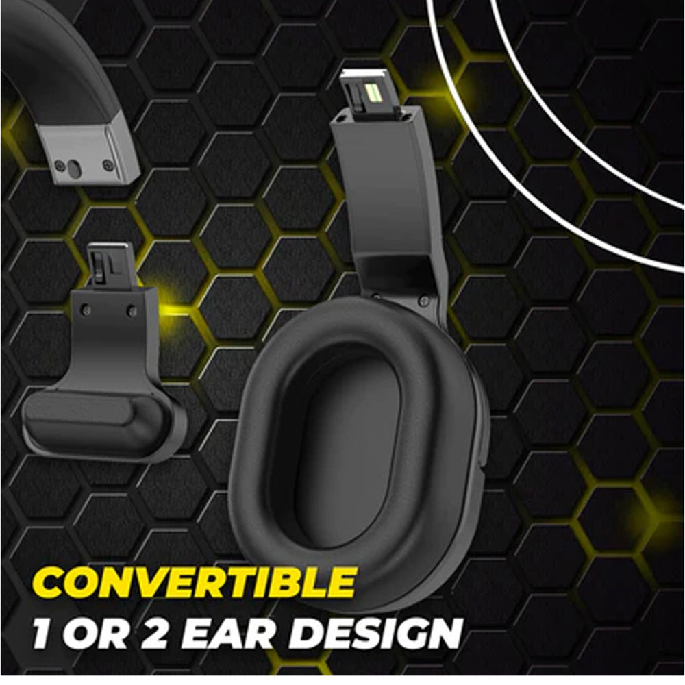 Patriot Convertible Bluetooth Single or Dual Ear Stereo Noise Canceling Headset