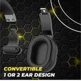 Patriot Convertible Bluetooth Single or Dual Ear Stereo Noise Canceling Headset