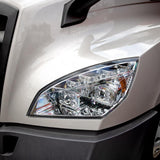 Freightliner Cascadia 2018+ Chrome Inner Housing High Power LED Projector Headlight with LED Sequential Turn and DRL