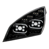 Freightliner Cascadia 2018+ Black Inner Housing High Power LED Projector Headlight with LED Sequential Turn and DRL