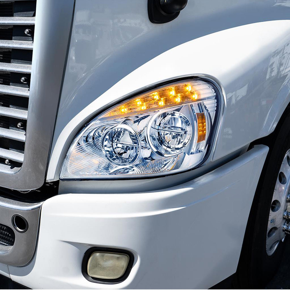 Freightliner Cascadia 2008-2017 Chrome Inner Housing Competition Series LED Headlight