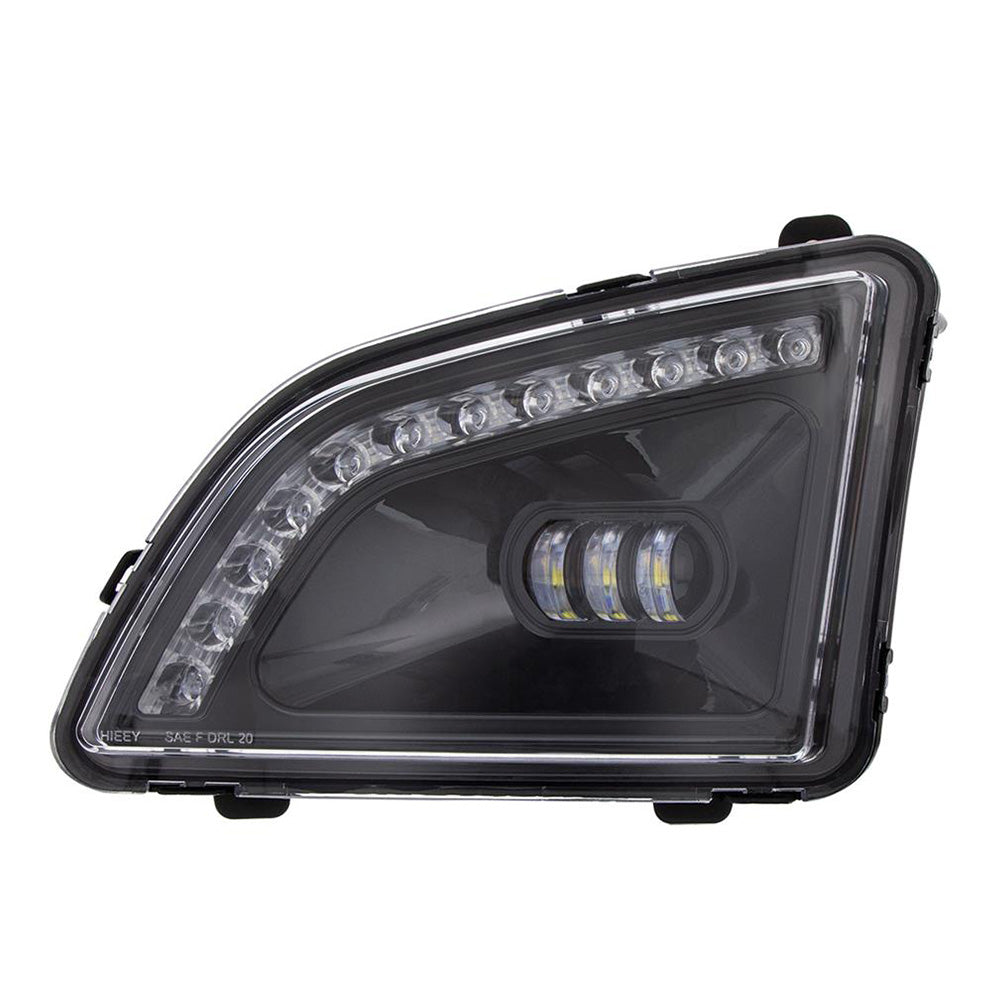Volvo VNL 2018+ Black Inner Housing 18 LED Projector Fog Light With Position Light