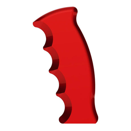 Red pistol Grip shifter knob, close-up
