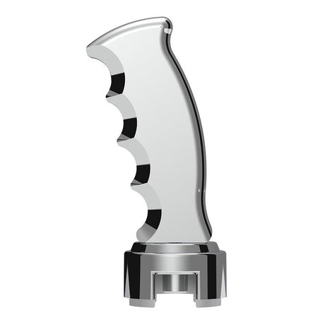 Chrome pistol Grip shifter knob with 13/15/18 speed adapter, close-up