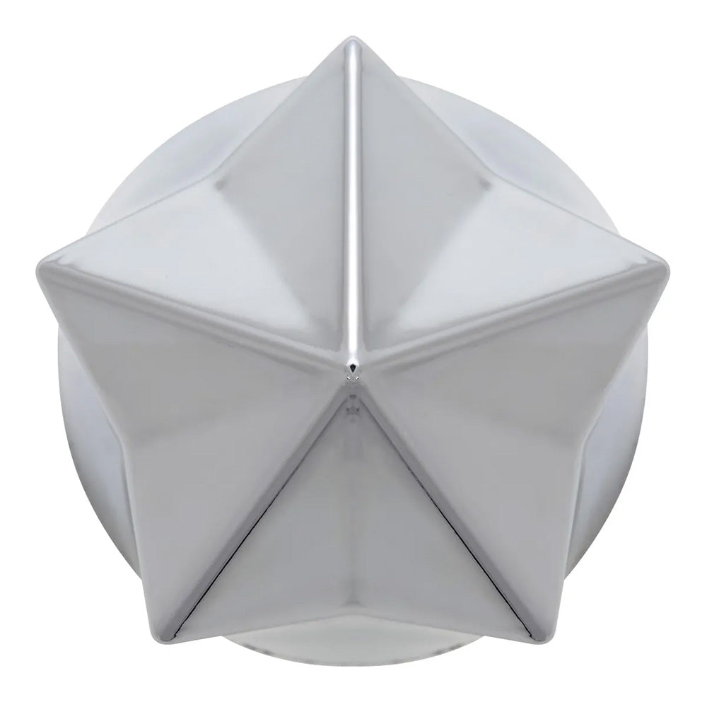 33mm x 3-1/2" Chrome Plastic Pointed Star Lug Nut Cover - Push On